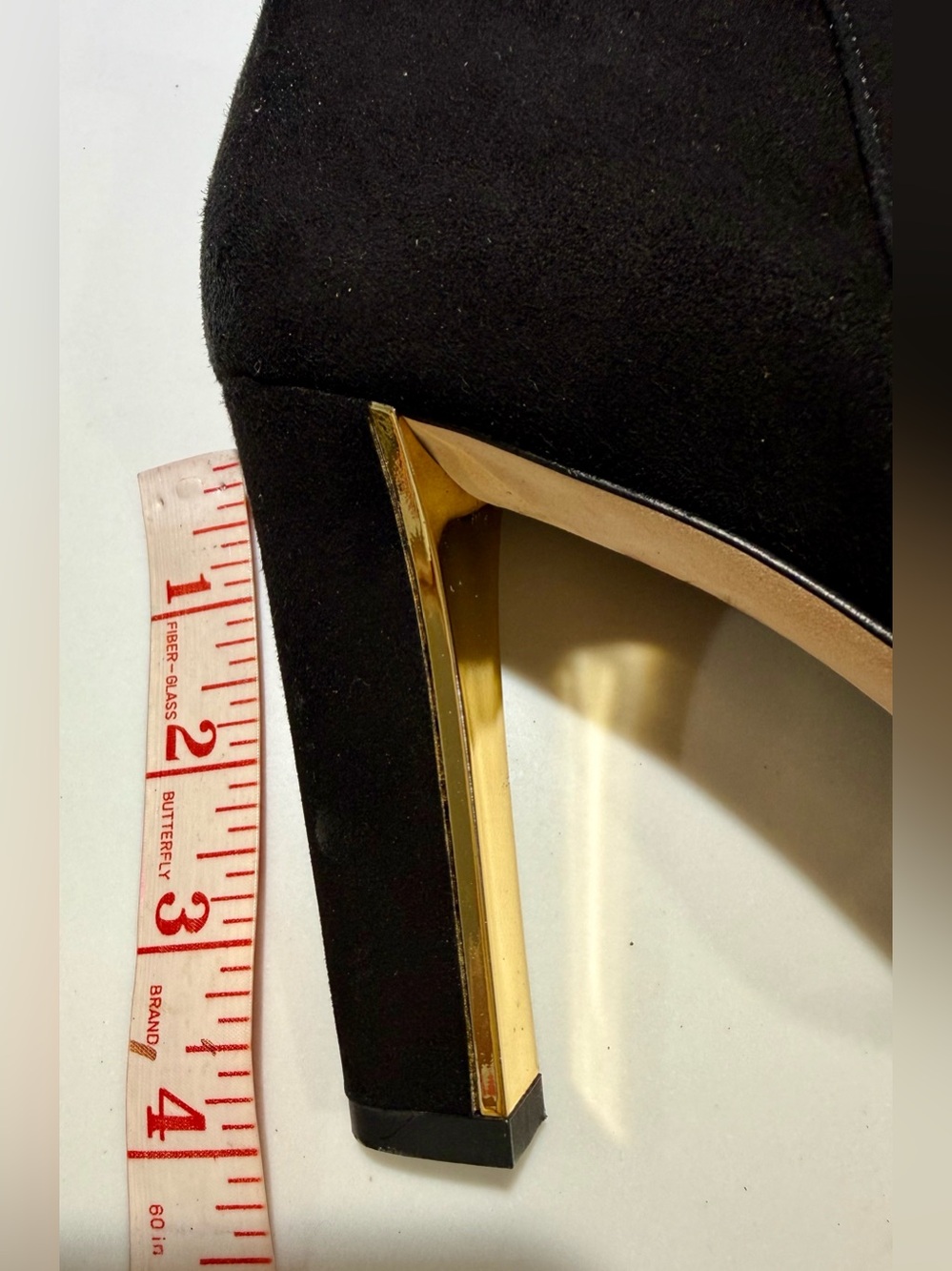 KATE SPADE 4” Heel Leather Suede Booties Black Gold Inside Heel, Size 11B
